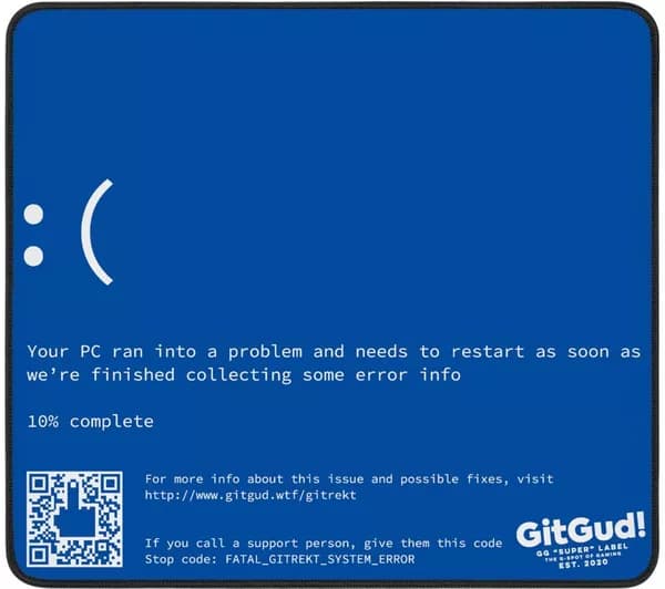 GITGUD BSOD Gaming Mouse Mat - Blue, Large
