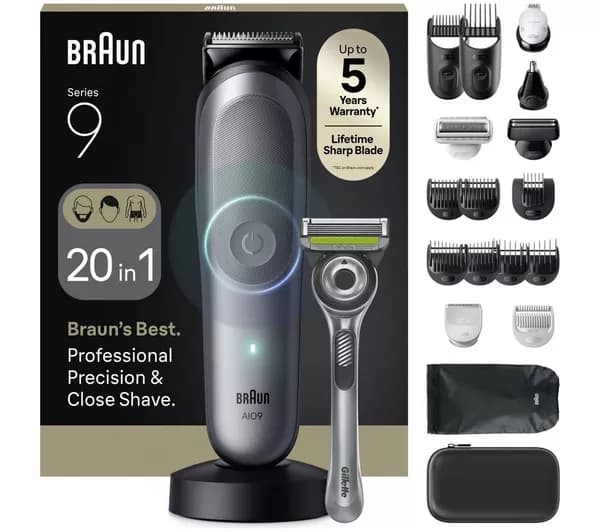 BRAUN All-in-One Series 9, AIO9540, 20in1 Grooming Kit - Grey
