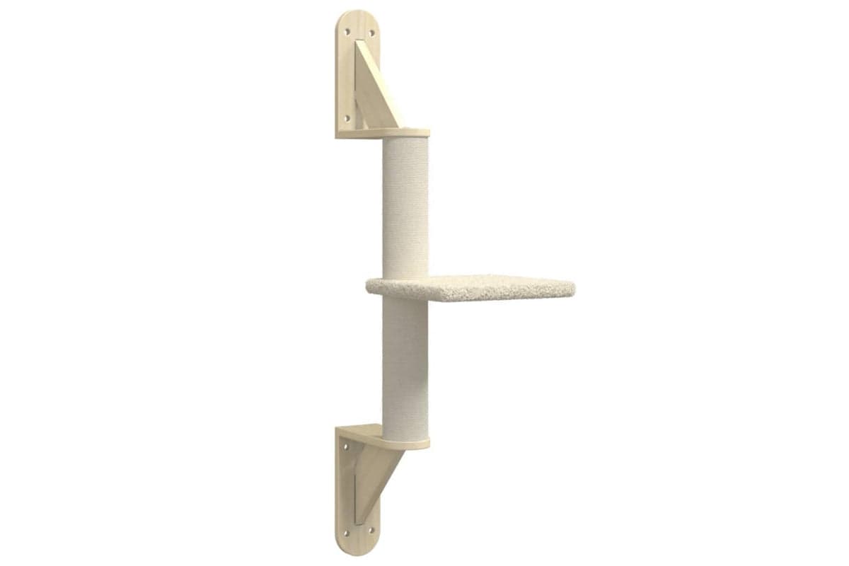 Vidaxl Wall-mounted Cat Tree With Scratching Post Cream 855 Cm