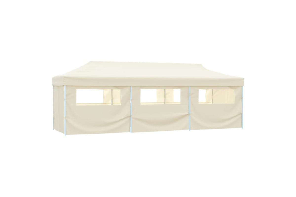 Vidaxl Folding Pop-up Party Tent With 8 Sidewalls 3x9 M Cream