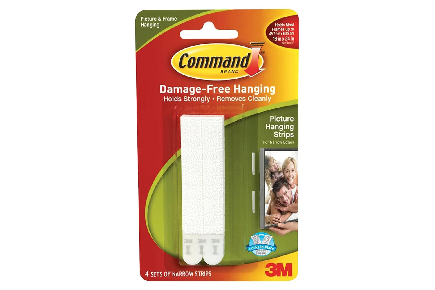 3M Command 4 Sets Narrow Picture Hanging Strips | White