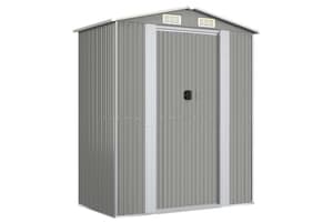 vidaXL 319269 Garden Shed Light Grey 192x108x223cm Galvanised Steel