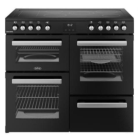 BELLING            100CM COOKCENTRE ELECTRIC RANGE COOKER WITH 5 ZONE CERAMIC HOB - BLACK