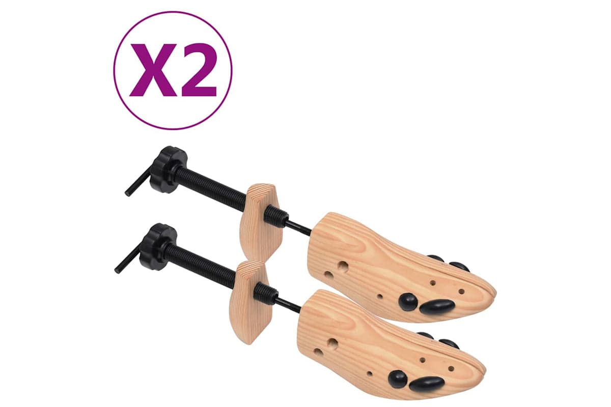 Vidaxl 30173 Shoe Trees 2 Pairs Size 41-46 Solid Pine Wood