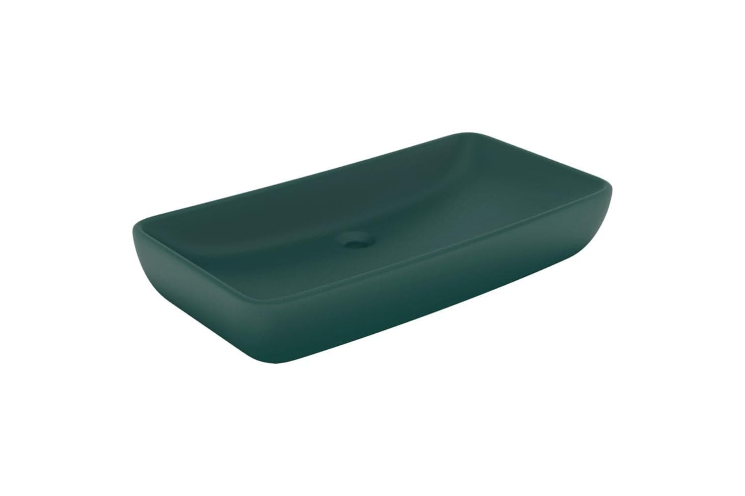 vidaXL 146959 Luxury Basin Rectangular Matt Dark Green 71x38cm Ceramic