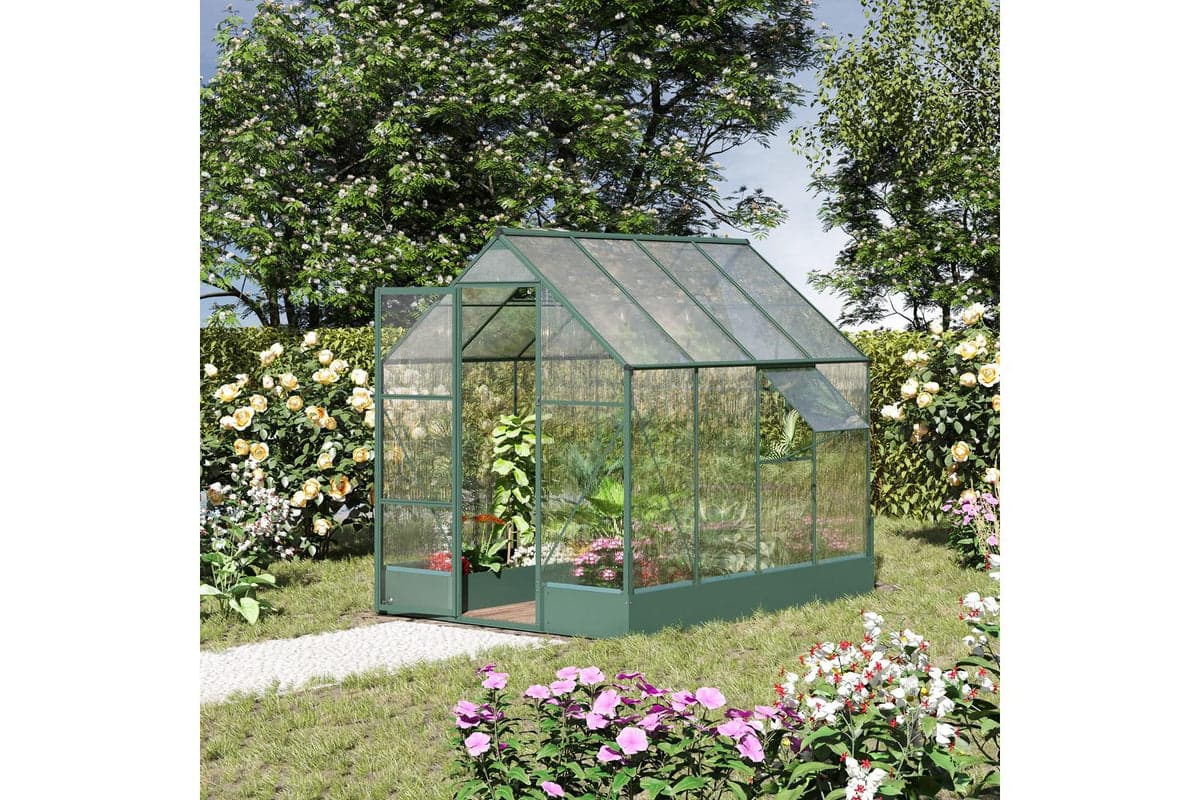 Outsunny Outdoor Walk-in Greenhouse | Transparent/Green