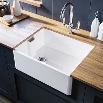 Single Bowl Undermount White Ceramic Belfast Kitchen Sink - Taylor & Moore Clara