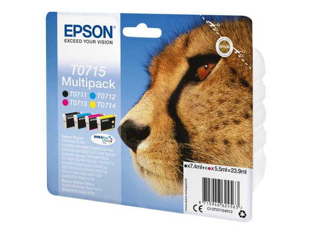 EPSON - T0715 Multipack - 4-pack - black, yellow, cyan, magenta - original - ink cartridge