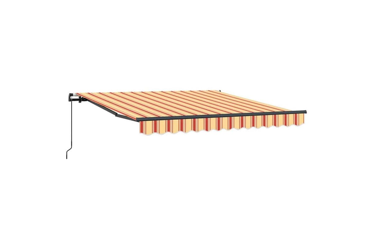 Vidaxl Retractable Awning Manual Yellow And Orange 350 X 250 Cm Fabric