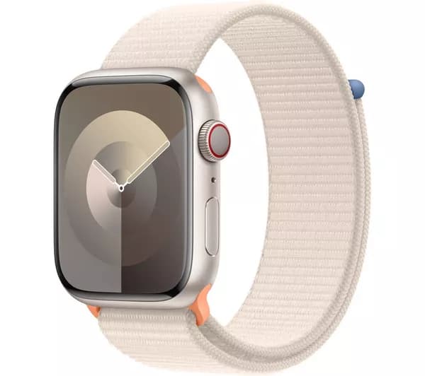 APPLE Watch Series 9 Cellular - 45 mm Starlight Aluminium Steel Case with Starlight Sport Loop