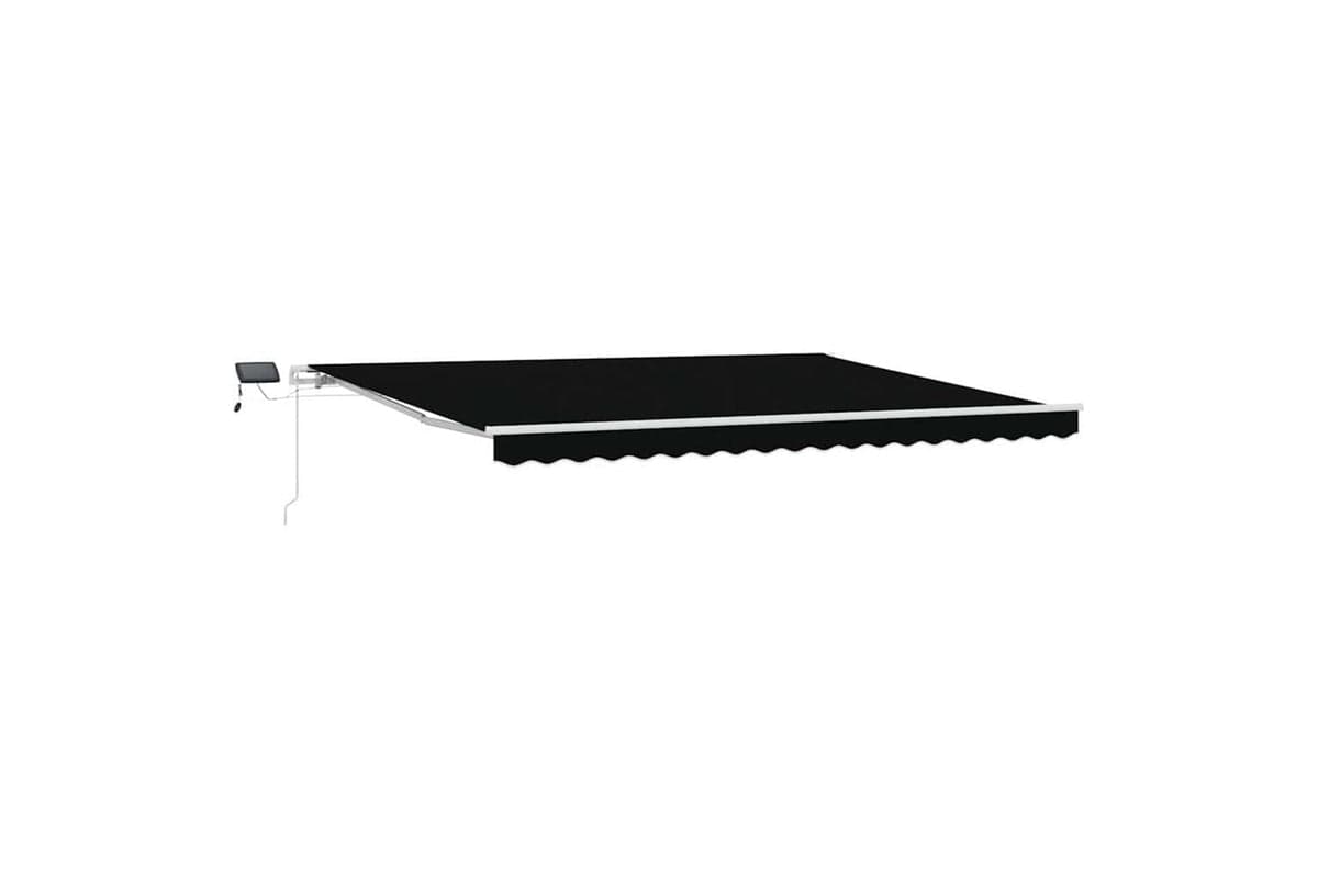 Vidaxl Retractable Awning With Manual Black 450 X 300 Cm Fabric