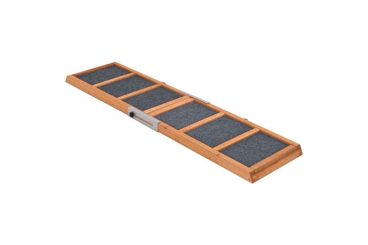 Vidaxl Dog Ramp Grey 120x30 Cm Solid Wood Fir