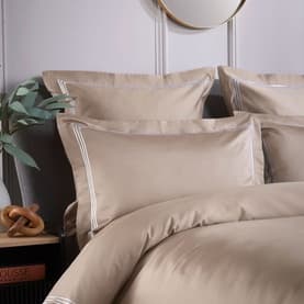 Triple Row Cord 800 Thread Count Oxford Pillowcase White on Flax