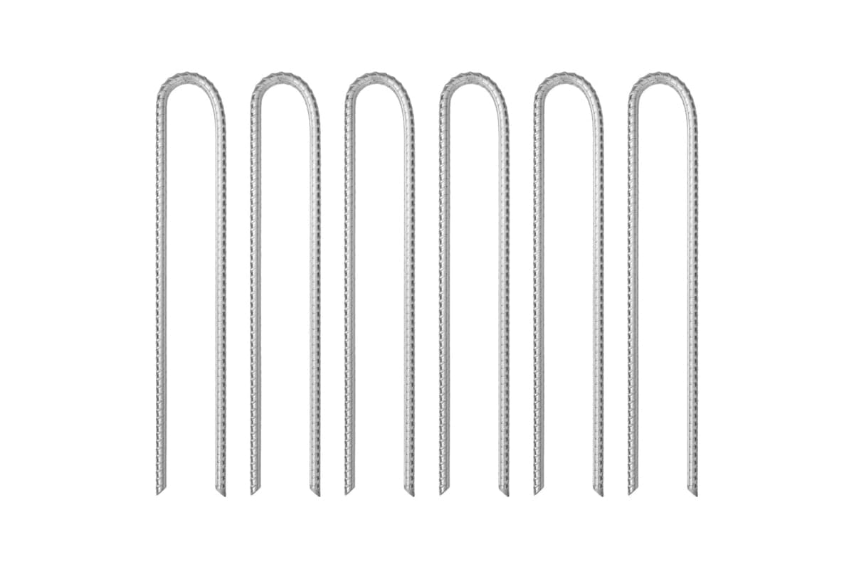 vidaXL 4009347 Tent Pegs 6 Pcs U-shaped 37cm x 10mm Galvanised Steel