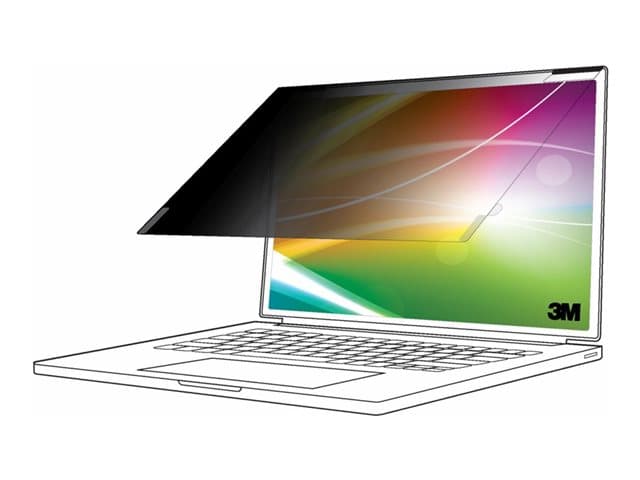 3M - Notebook privacy filter - bright screen - removable - flip/adhesive - 13.8" - black