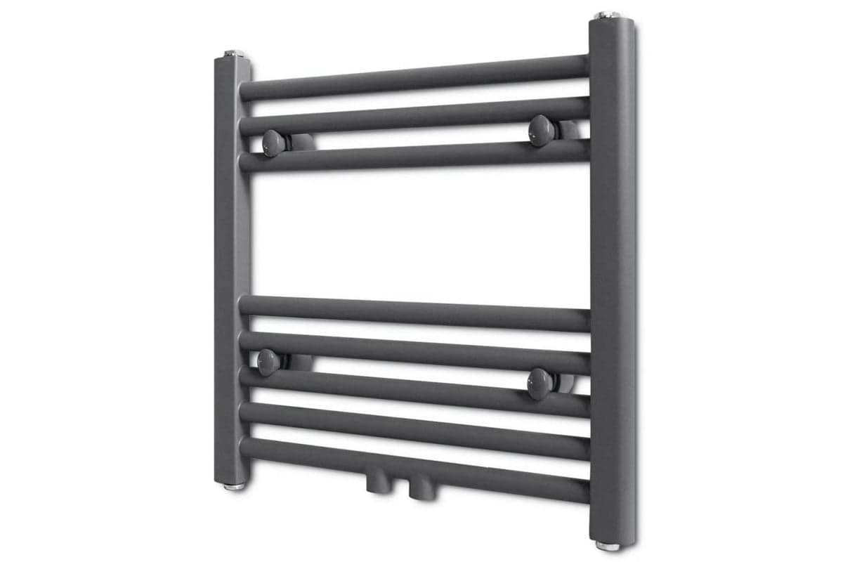 Vidaxl 141888 Grey Bathroom Central Heating Towel Rail Radiator Straight 480x480mm