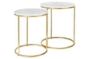 Milly White Marble Bedside Table | Set of 2