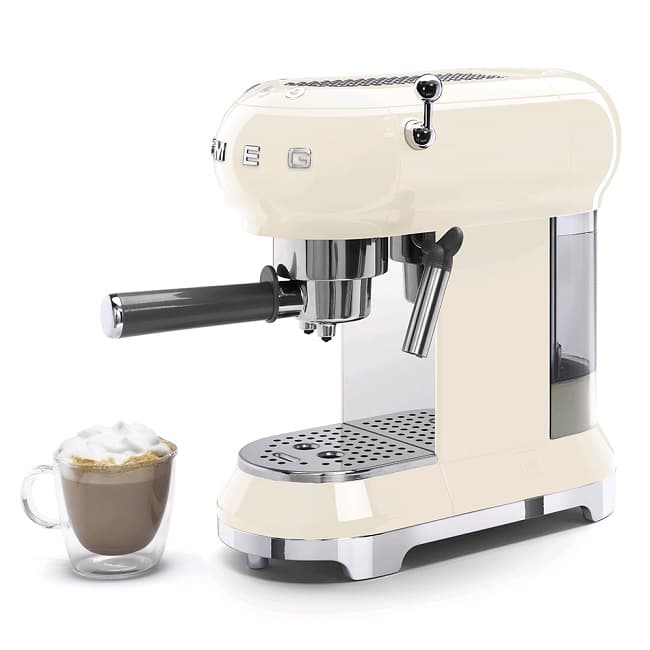 Smeg 50's Retro style Espresso Coffee Machine Cream | ECF01CRUK
