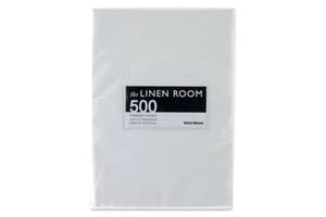 The Linen Room | 500TC Cotton Percale Fitted Sheet | White | Super King