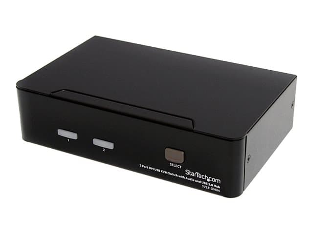 STARTECH.COM - Startech 2 Port DVI USB KVM Switch with Audio and USB 2.0 Hub (SV231DVIUA) - KVM / audio / USB switch - 2 x KVM / audio / USB - 1 local user - desktop - for P/N: IM12D1500P, SVA12M2NEUA, SVA12M5NA, USBDVI4N1A10, USBDVI4N1A6