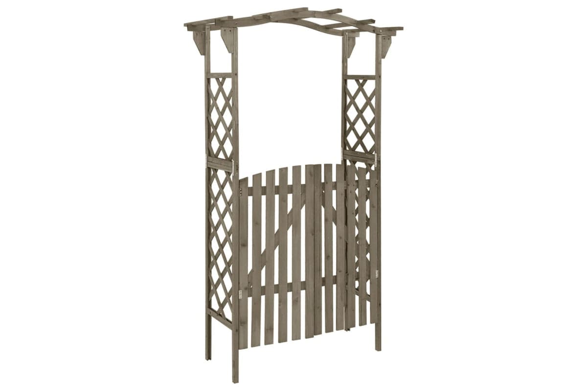 vidaXL 316393 Pergola With Gate 116x40x204cm Grey Solid Firwood
