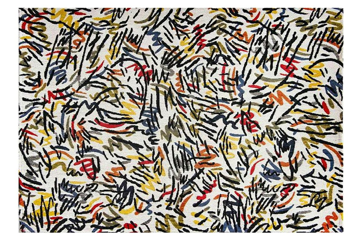 Louis De Poortere | Graffito Street Graph Eco Rug | Multicolour | 100 x 140 cm
