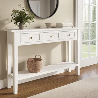 Elms Large Narrow Console Table with Drawers
