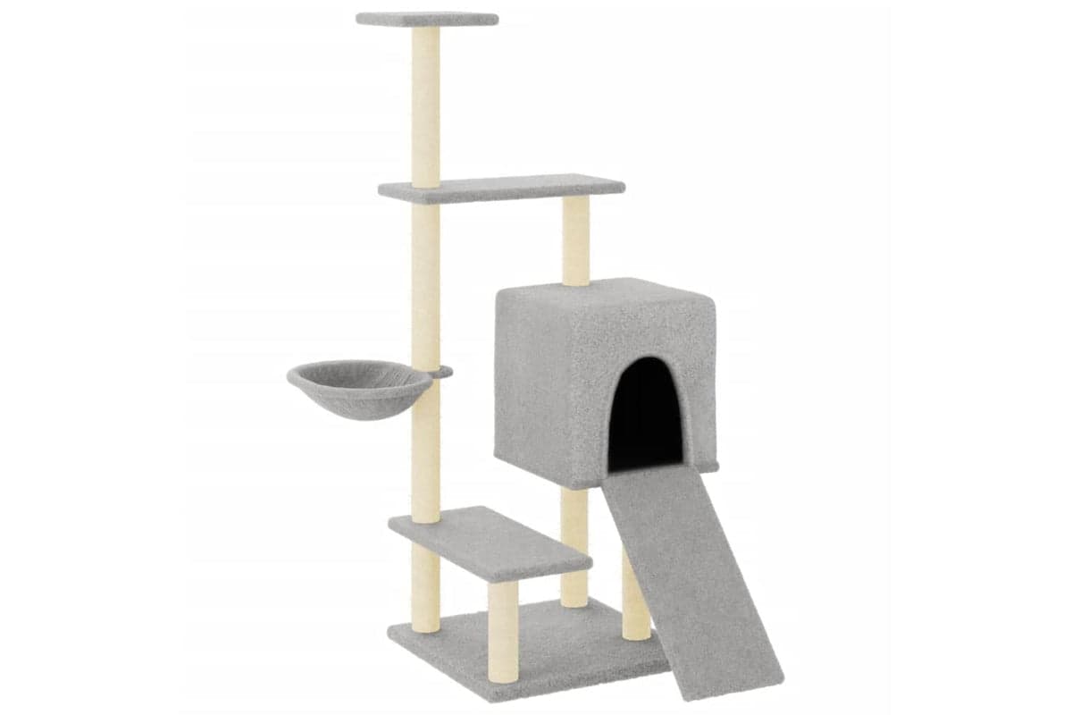 Vidaxl Cat Tree With Sisal Scratching Posts Light Grey 1305 Cm