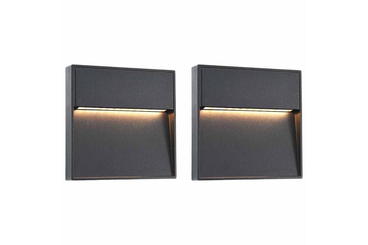Vidaxl 45659 Outdoor Led Wall Lights 2 Pcs 3 W Black Square