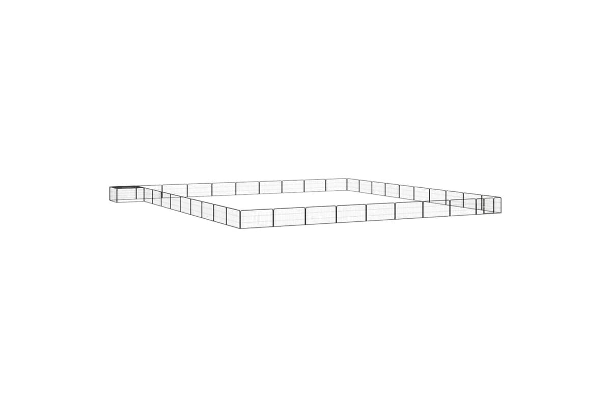 vidaXL 3115984 40-panel Dog Playpen Black 100x50cm Powder-coated Steel