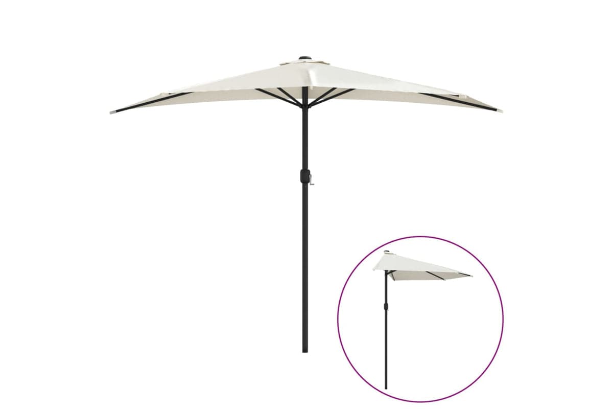 vidaXL 44591 Balcony Parasol With Aluminium Pole Sand 300x155cm Half