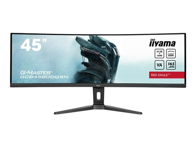 IIYAMA - G-MASTER Red Eagle GCB4580DQSN-B1 - LED monitor - gaming - curved - 44.5" - 5120 x 1440 Dual Quad HD @ 165 Hz - VA - 450 cd/m² - 3000:1 - 0.8 ms - 2xHDMI, DisplayPort, 2xUSB-C - speakers - black, matte