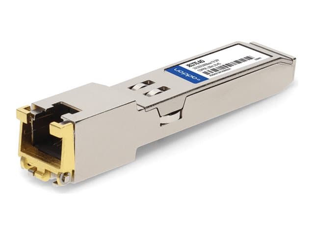 ADDON NETWORKING - AddOn - SFP (mini-GBIC) transceiver module (equivalent to: HP J8177E) - 1GbE - 1000Base-T - RJ-45 - up to 100 m - TAA Compliant