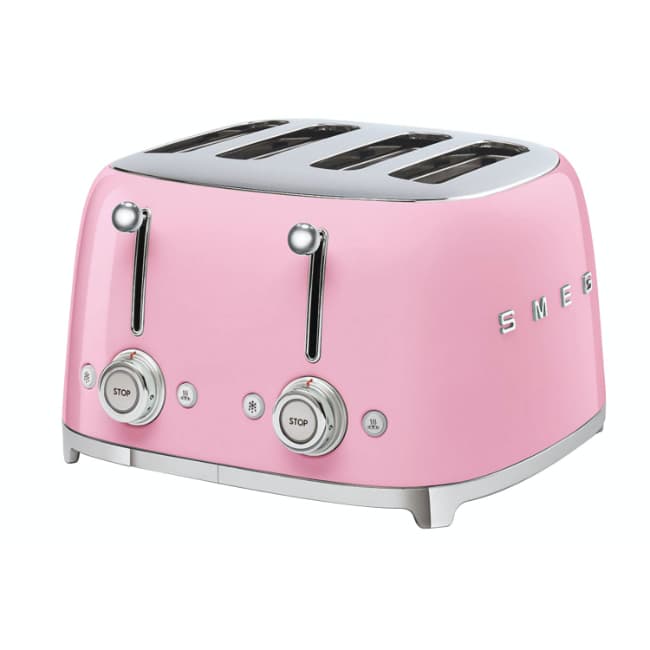 Smeg 4 Slice Retro Style Toaster Pink | TSF03PKUK