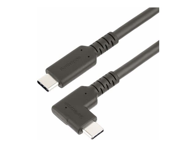 STARTECH.COM - StarTech 3ft (1m) Rugged Right Angle USB-C Cable, USB 10 Gbps, USB C to C Data Transfer Cable, 4K 60Hz DP Alt Mode, 100W Power Delivery - 90 Degree USB-C Cable (RUSB31CC1MBR) - USB-C cable - USB-C to USB-C - 1 m