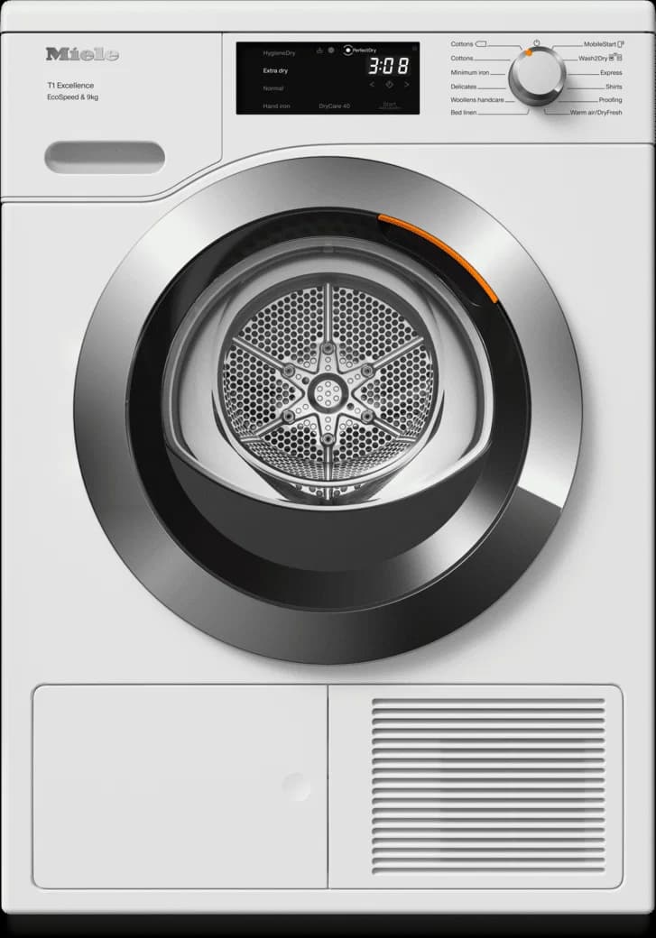 Miele TEH875 EcoSpeed&9kg Heat Pump Tumble Dryer | White