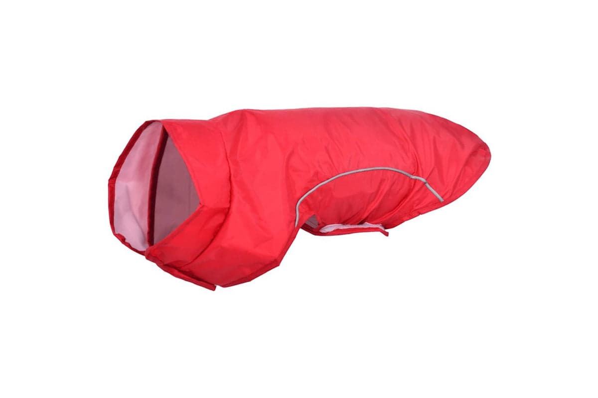 Dog Raincoat With Reflective Strips Polyester Red Xs