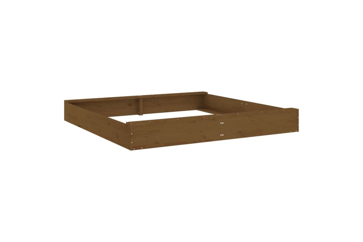 vidaXL 825040 Sandbox With Seats Honey Brown Square Solid Wood Pine
