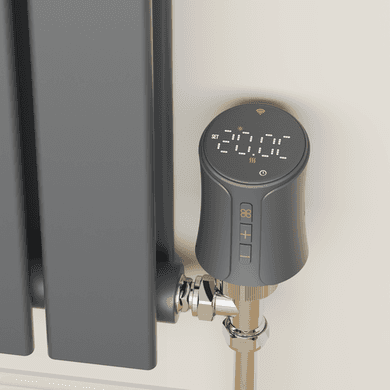 electriQ Smart Modern LCD TRV Thermostatic Radiator Valves Tuya Zigbee Version Anthracite