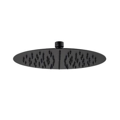 Black 250mm Round Rainfall Shower Head - Arissa