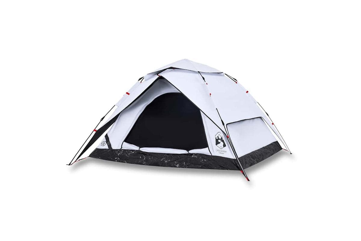 Vidaxl Camping Tent Dome 4-person White Blackout Fabric Quick Release