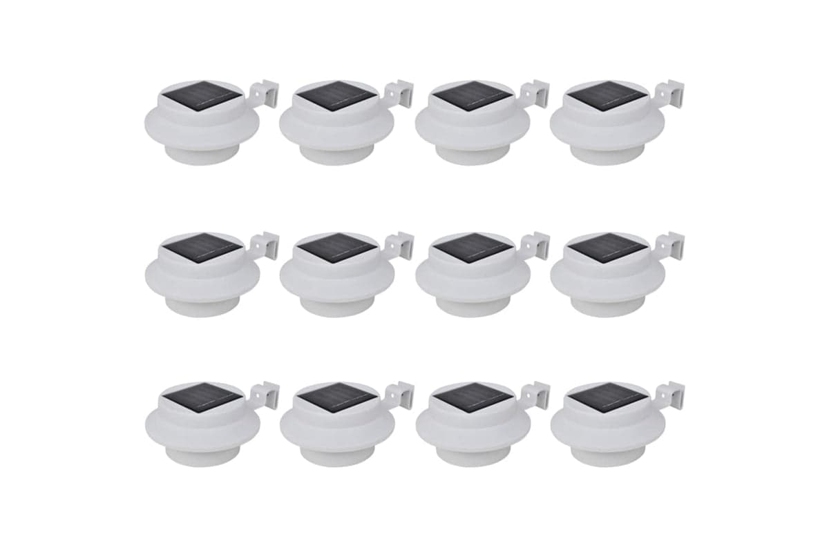Vidaxl 277123 Outdoor Solar Fence Lamps 12 Pcs Led White