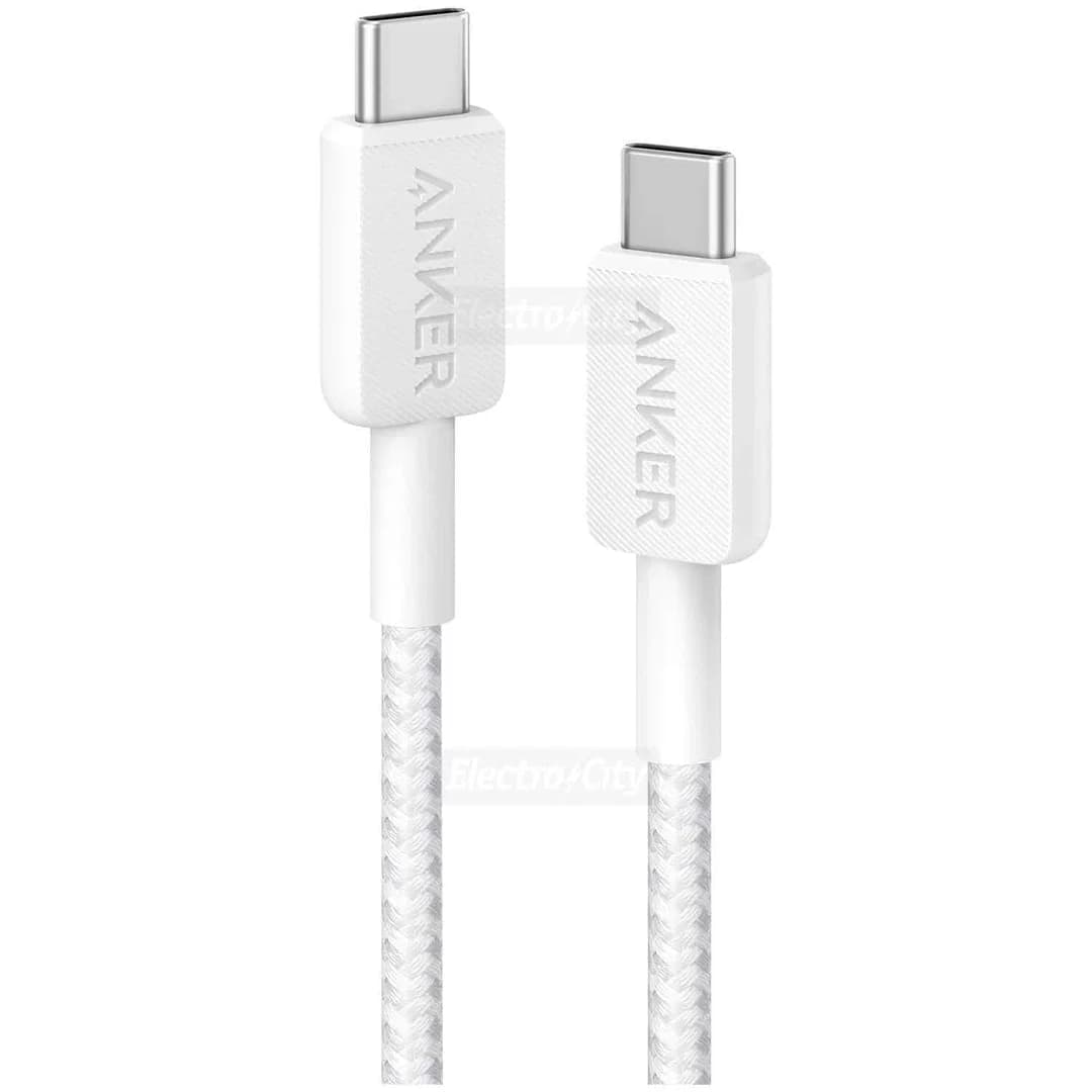 Anker 322 USB C to USB C 0.9m Braided Cable | White