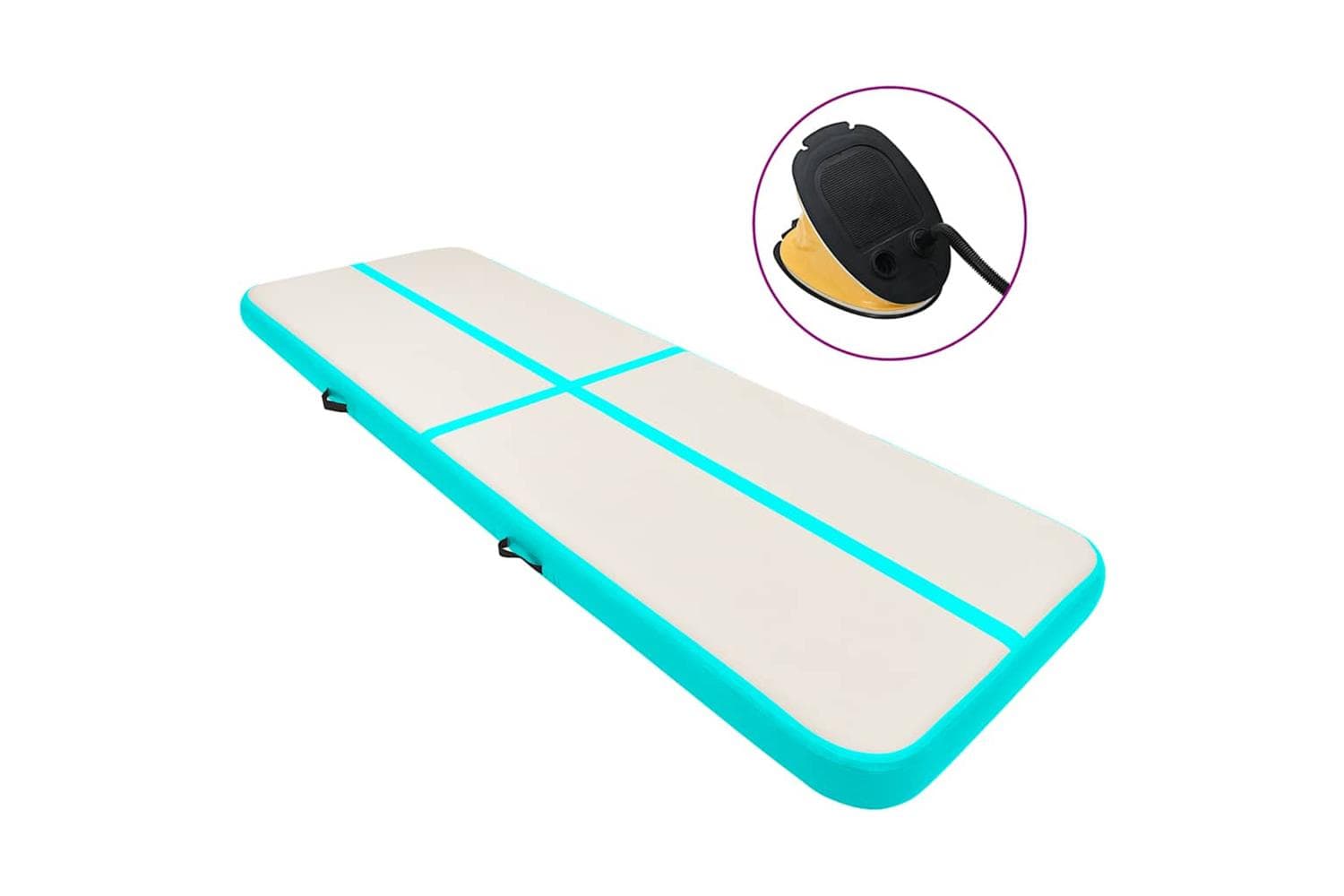 vidaXL 92663 Inflatable Gymnastics Mat With Pump 400x100x15cm Pvc Green