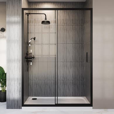 1500mm Black Sliding Door Shower Enclosure - Pavo