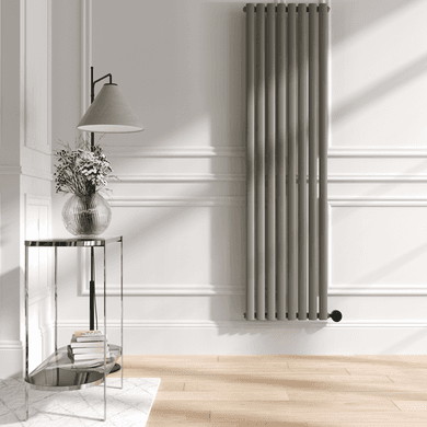 Smoked Stone Vertical Smart Electric Radiator with Wi-Fi Thermostat - 2400W - H1800xW472 - Bathroom Safe