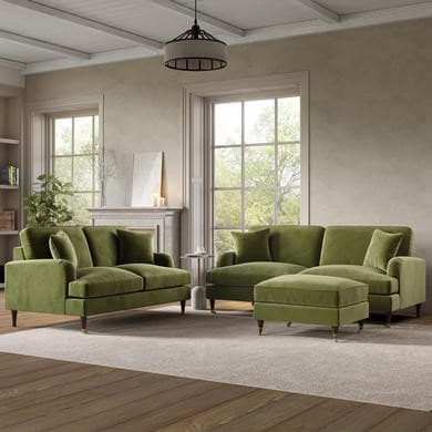 Payton Olive Green Velvet Sofa Set