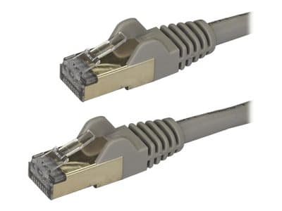 STARTECH.COM - Startech 2m CAT6A Ethernet Cable, 10 Gigabit Shielded Snagless RJ45 100W PoE Patch Cord, CAT 6A 10GbE STP Network Cable w/Strain Relief, Grey, UL Certified Wiring/TIA - Category 6A - 26AWG (6ASPAT2MGR) - patch cable - 2 m - grey