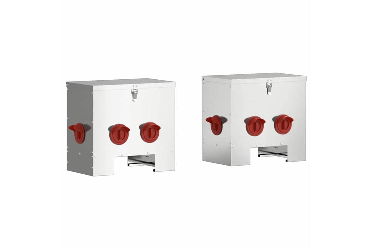Vidaxl Chicken Feeder 2 Pcs Silver 405 X 25 X 38 Cm Galvanised Steel