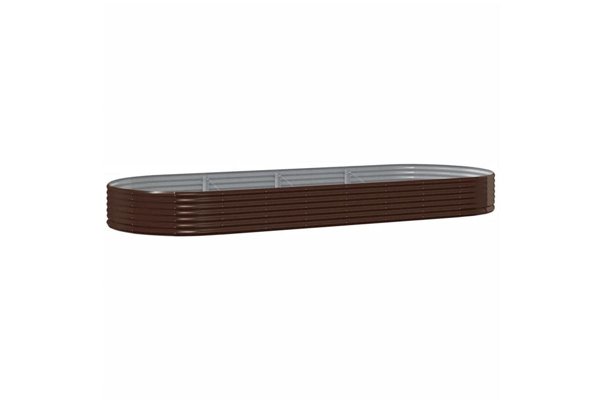 vidaXL 319035 Garden Raised Bed Powder-coated Steel 373x140x36cm Brown